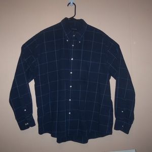 LAND'S END NAVY BLUE 17 17 1/2 XL LONG SLEEVE